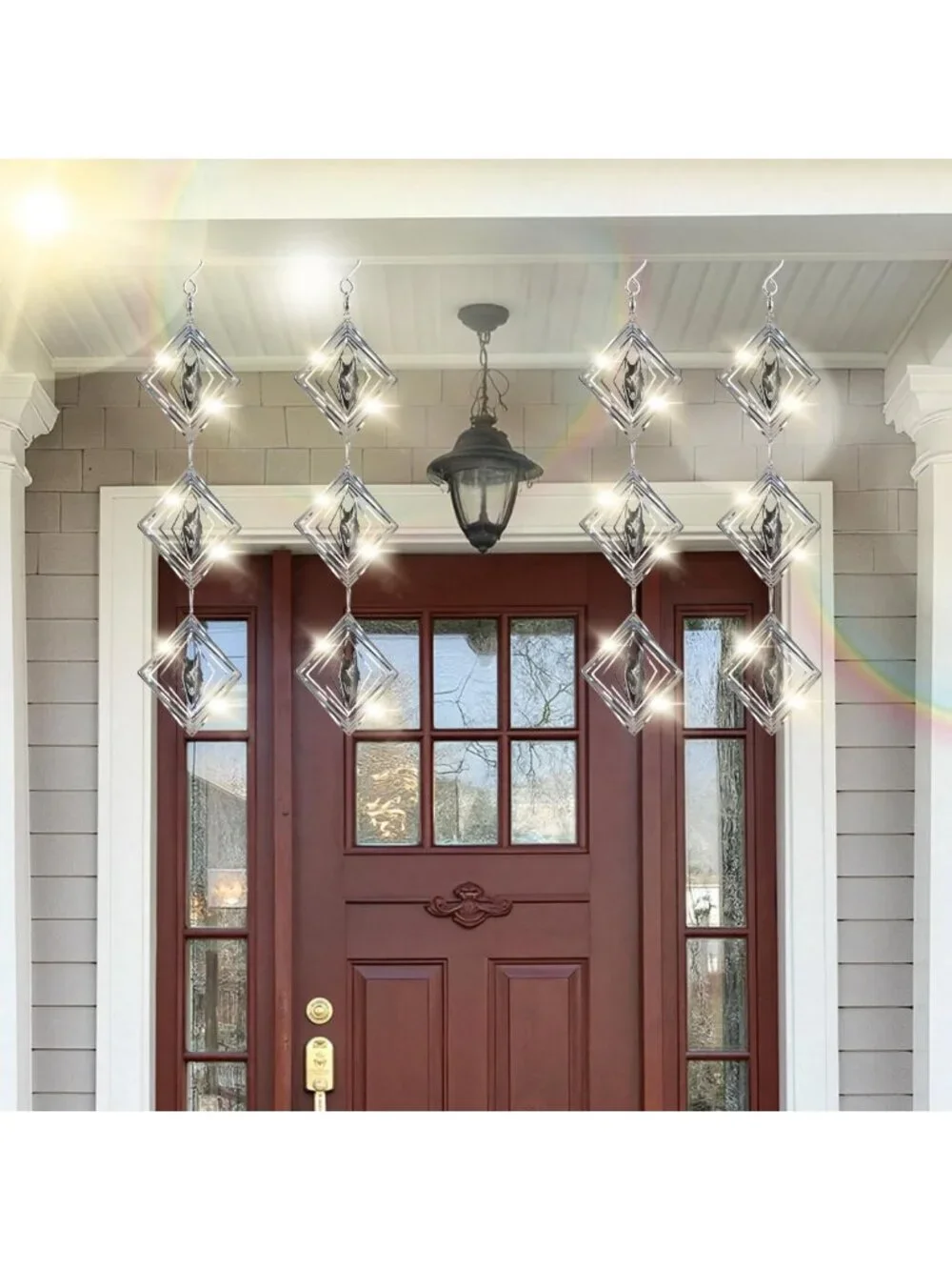 Reflective Wind Spinners - 12 Disc Set, 3D Bird Deterrents for Patio & Garden